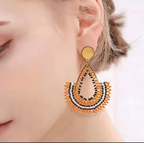 Ohrstecker Beads "Zimt Tropfen"