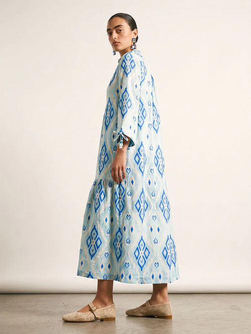 Catmint Dress Blue Ikat