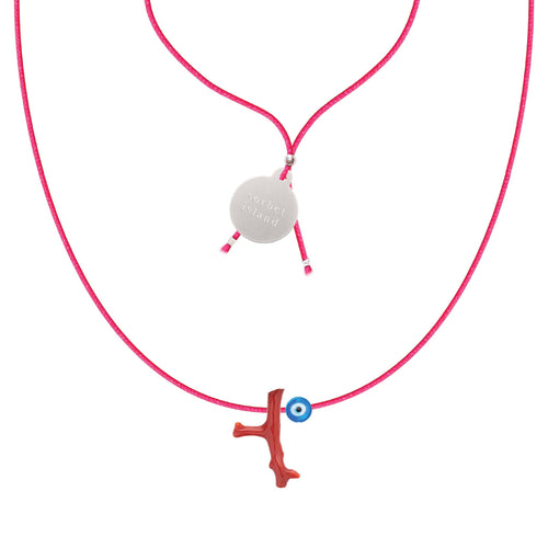 Sorbet Necklace Coral Charm neon pink/coral