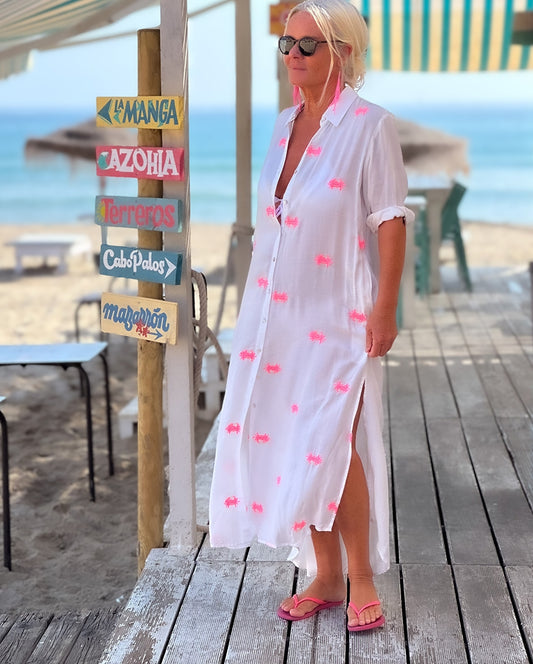 Shirt Dress Crab white