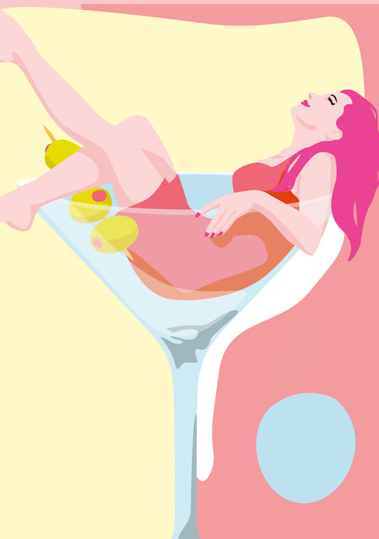 Postkarte "Shaken not stirred"