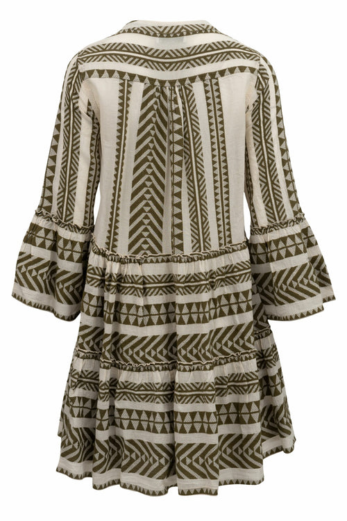 Dress Ella Midi khaki/offwhite