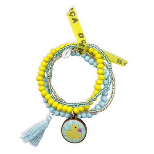 Armbandset " Ente" in hellblau/gelb