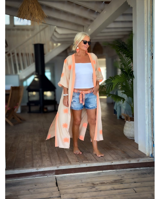 Kimono Lotus Flower almond/orange