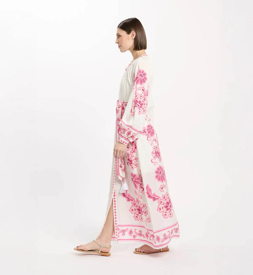 Midi Dress "Dana" white/pink