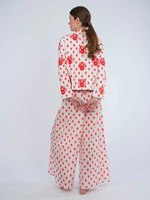 Comfrey Jacket Dots Red "Gujarat Bird Bestickung"