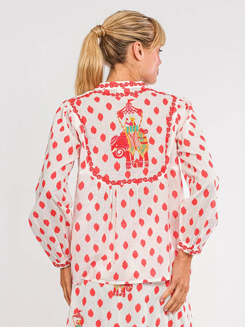 Catnep Blouse Red Dots Elephant