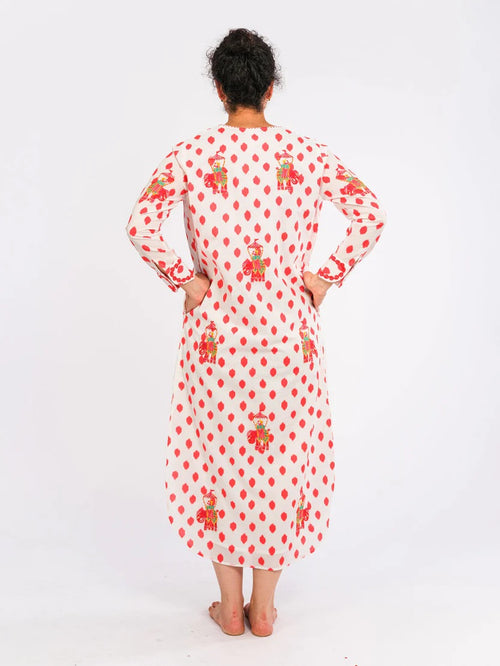 Amethyst Kaftan Dots Elephant red