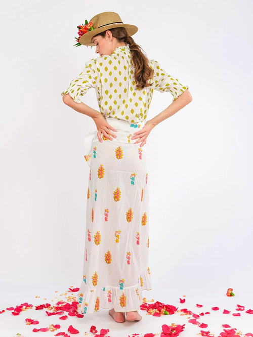 Bergamot Blouse Lime Dots