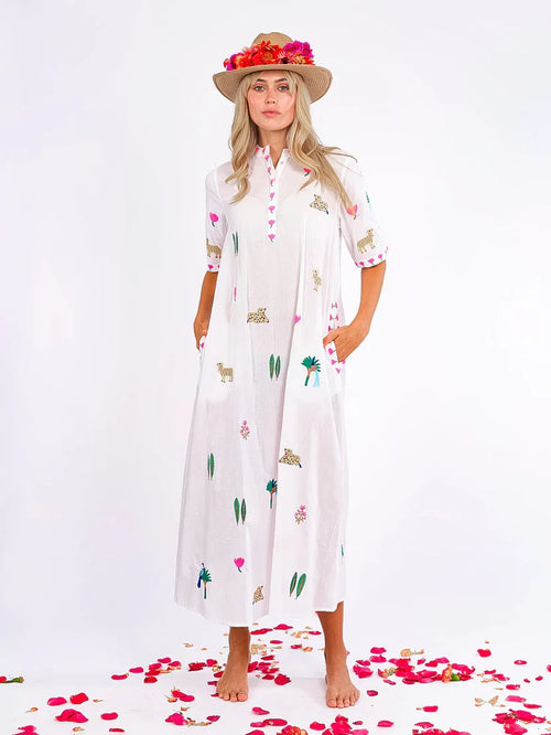 Cassia Dress Jungle white