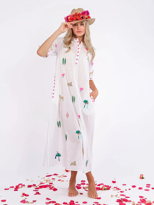 Cassia Dress Jungle white