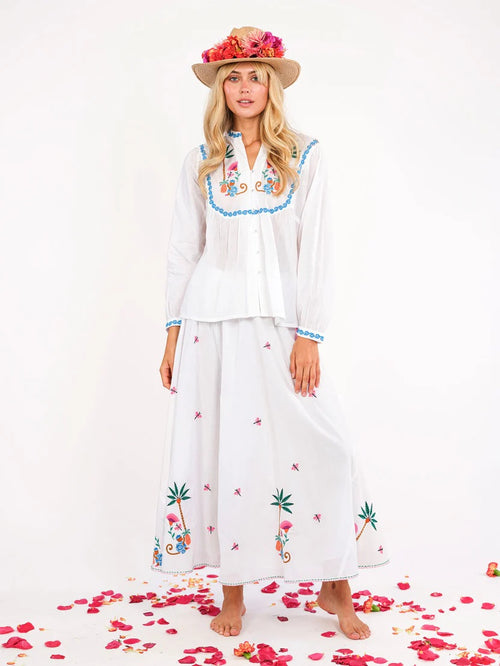 Catnep Blouse White Monkey