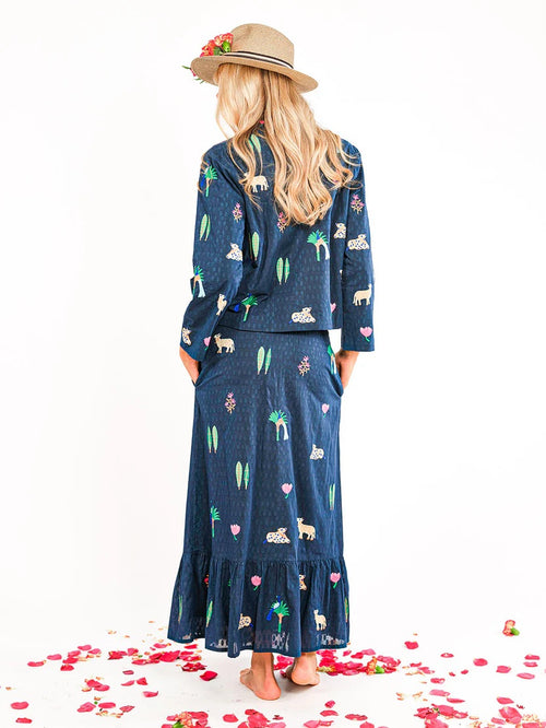 Comfrey Jacket "Little Jungle" navy