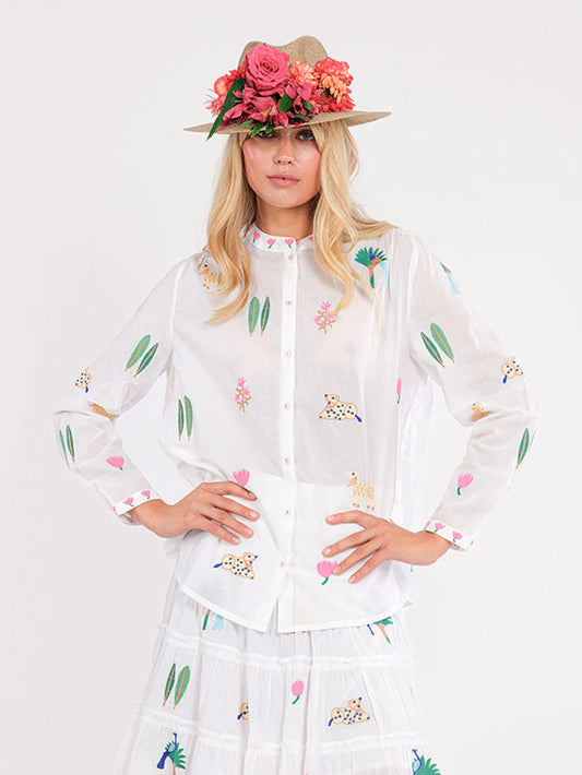 Columbia Blouse "White Jungle"