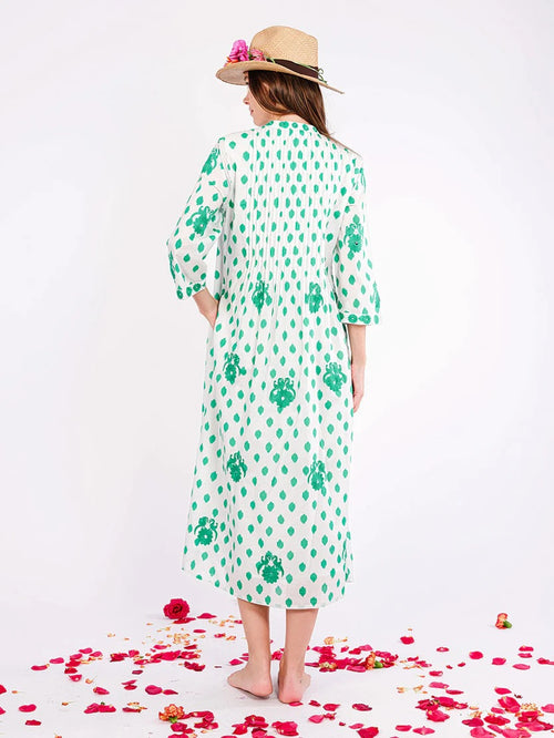 Dress Woodruff Dots emerald Birds
