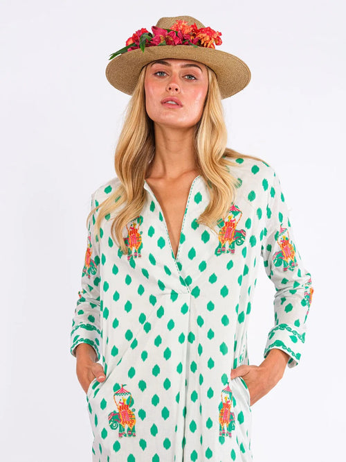 Amethyst Kaftan Dots Elephant emerald