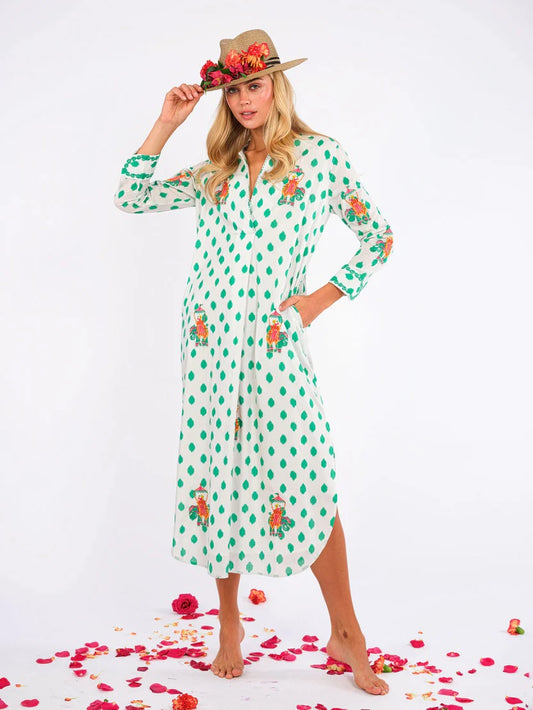 Amethyst Kaftan Dots Elephant emerald