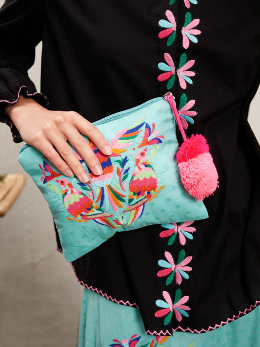 Ortiga Clutch Mexican türkis