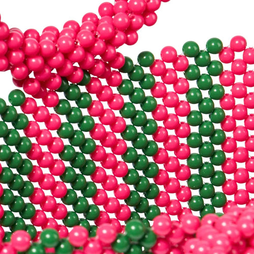 Beaded Bag Saint Barth Stripes Pink/Green