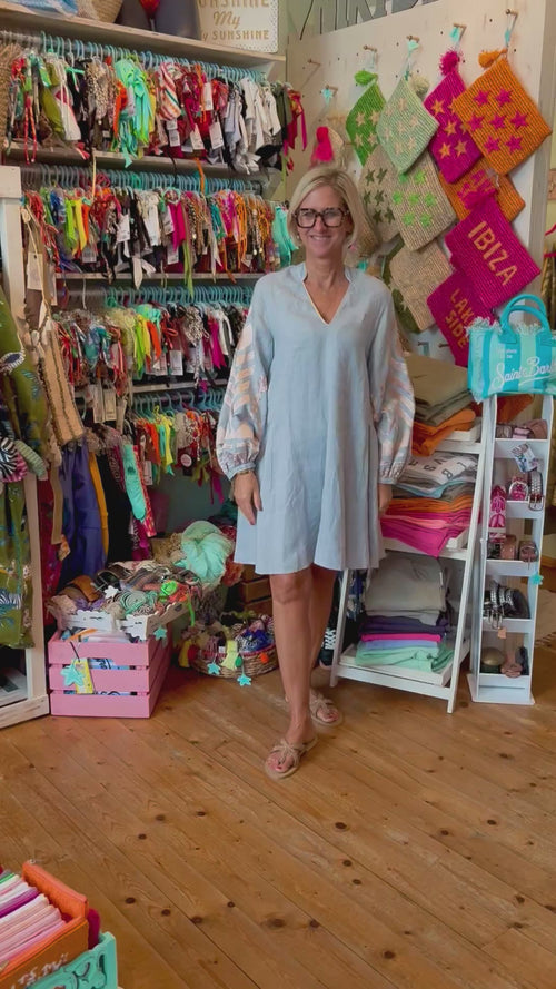 Short Dress Feather light grey/rosegold