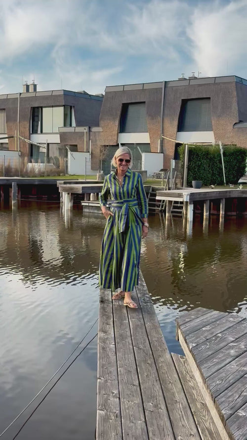 Hemdblusen Dress "Lovley" Stripes navy/green