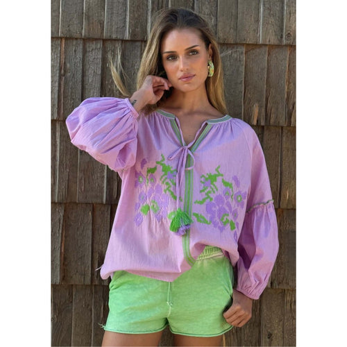 Blouse "Heat" flieder/green