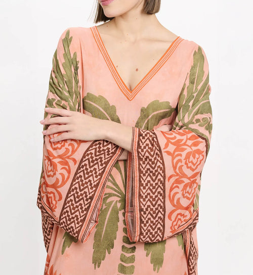 Kaftan lang "Rhoda" peach