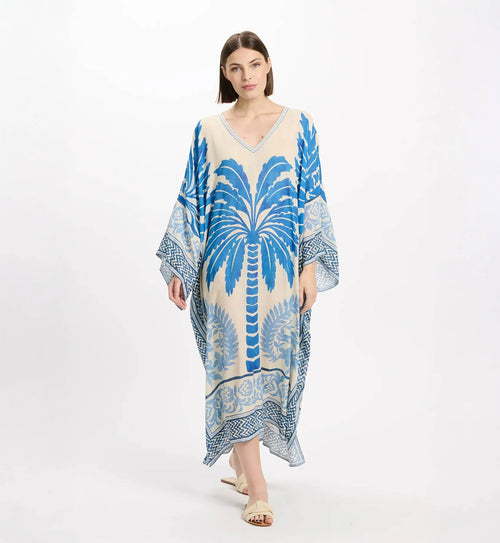 Kaftan lang "Rhoda" blue